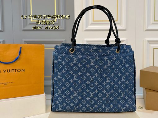 LV denim tote bag